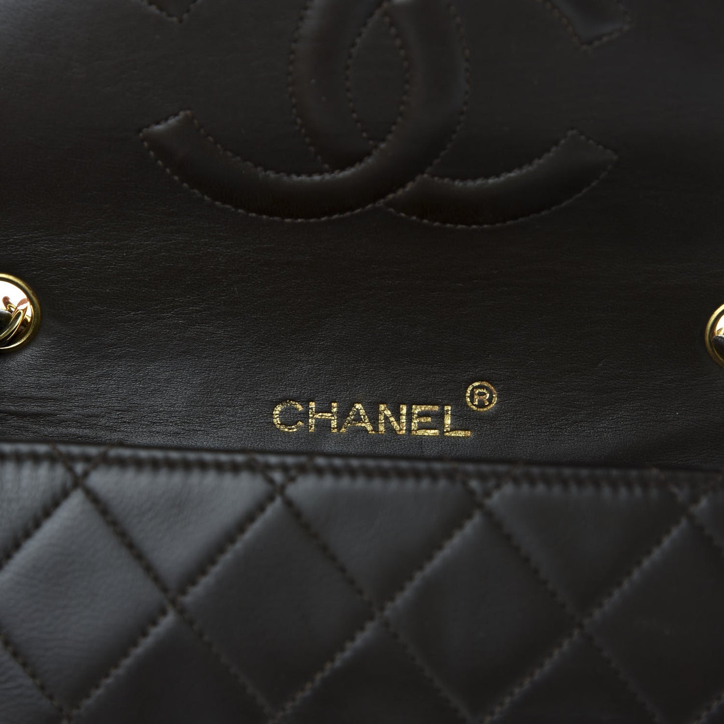 Lambskin Quilted Mini Flap Dark Brown