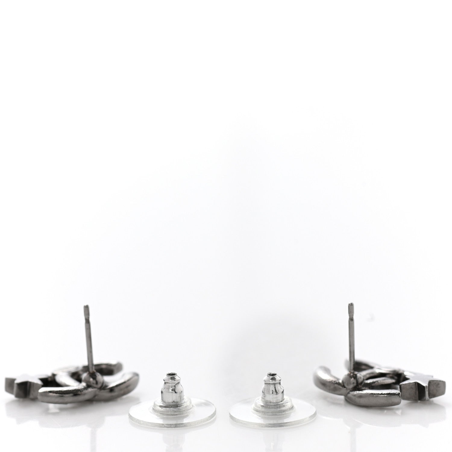 Chanel Crystal CC Starfall Earrings Silver 3 of 4