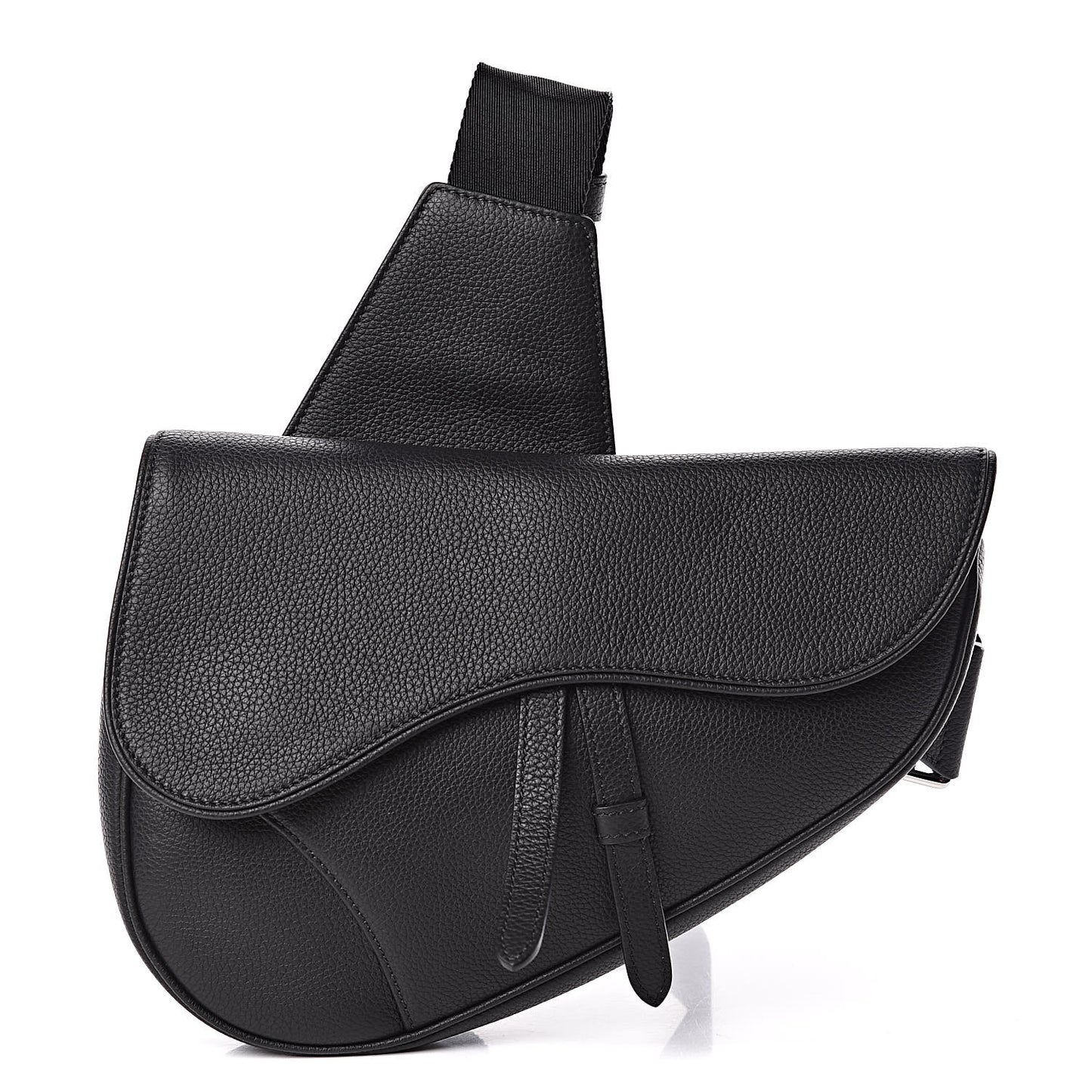 Grained Calfskin Kim Jones Saddle Bag Black