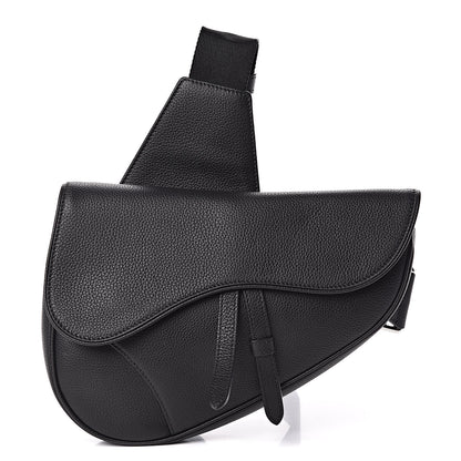 Christian Dior Grained Calfskin Kim Jones Saddle Bag Black 1 of 9