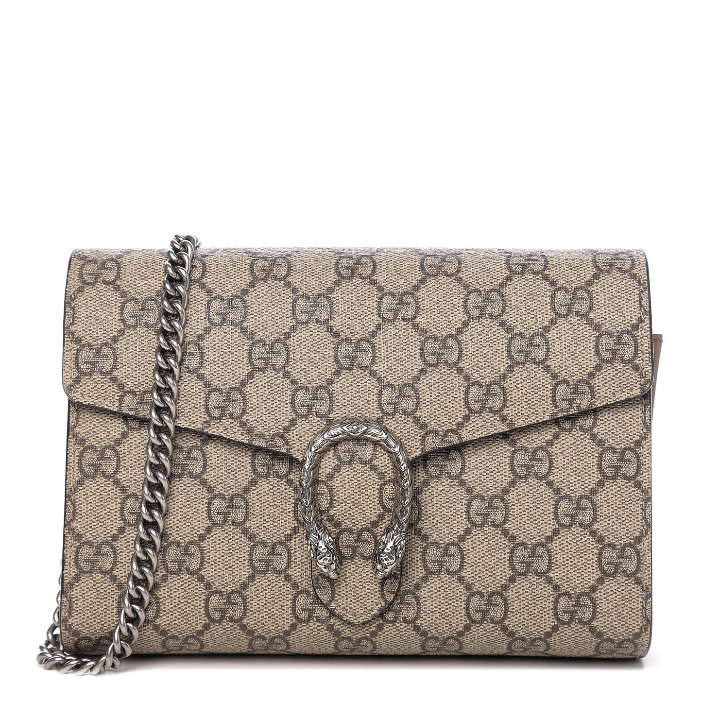 GG Supreme Monogram Mini Dionysus Chain Wallet Beige Taupe