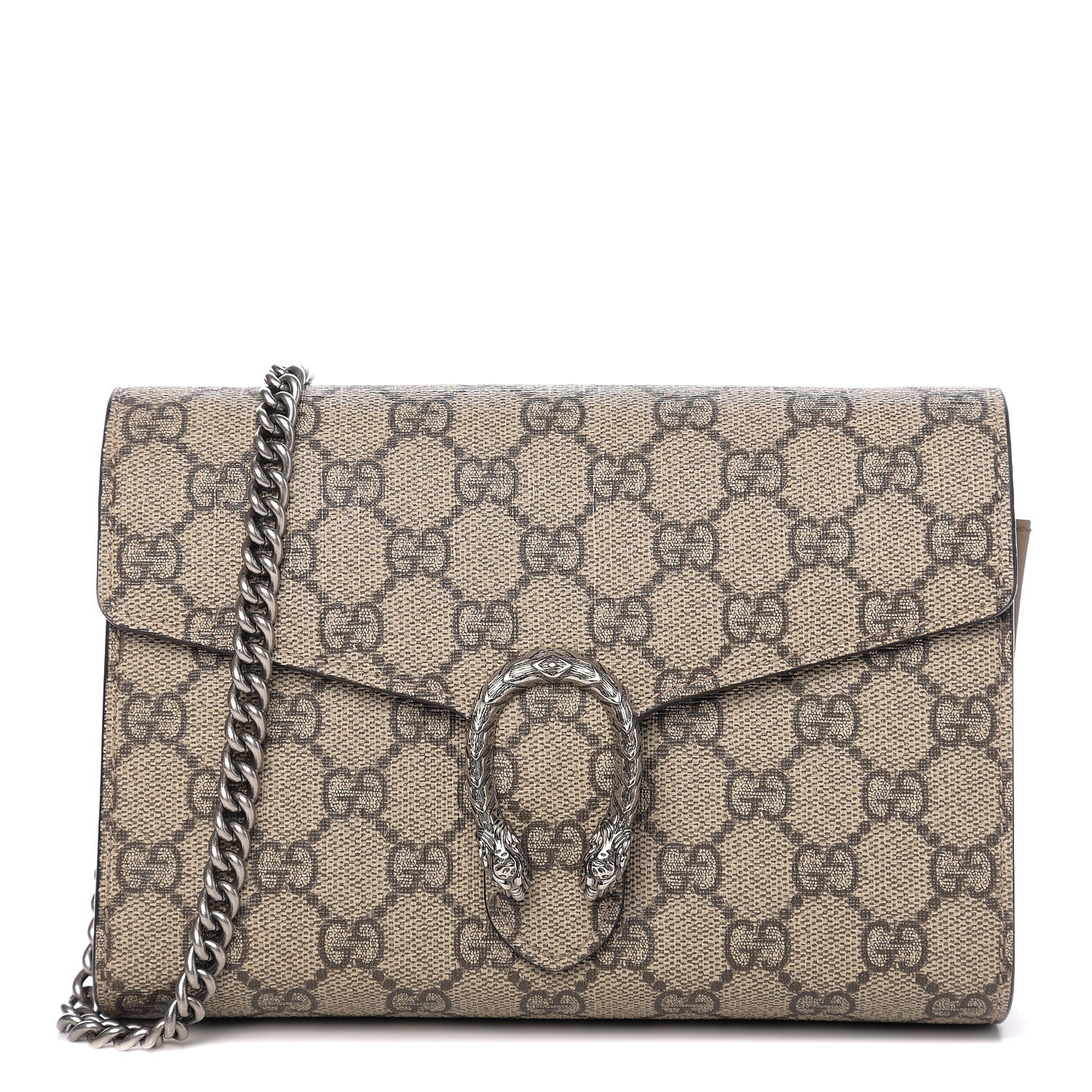 Gucci GG Supreme Monogram Mini Dionysus Chain Wallet Beige Taupe 1 of 8