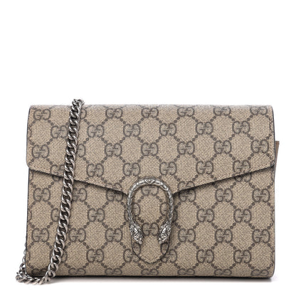 Gucci GG Supreme Monogram Mini Dionysus Chain Wallet Beige Taupe 1 of 8