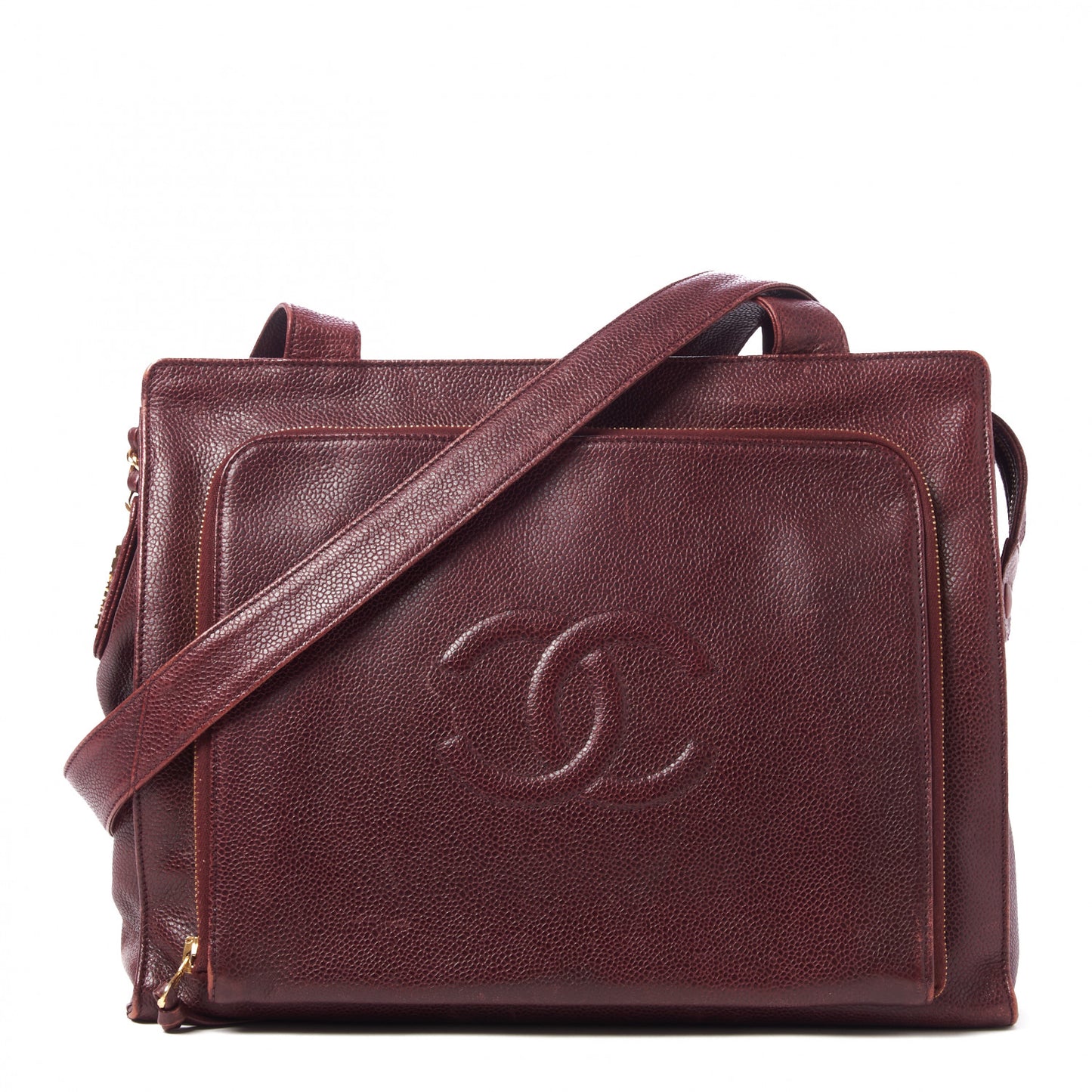 Caviar CC Shoulder Bag Red