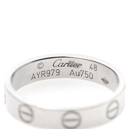 Cartier 18K White Gold 3.5mm LOVE Wedding Band Ring 48 4.5 4 of 4
