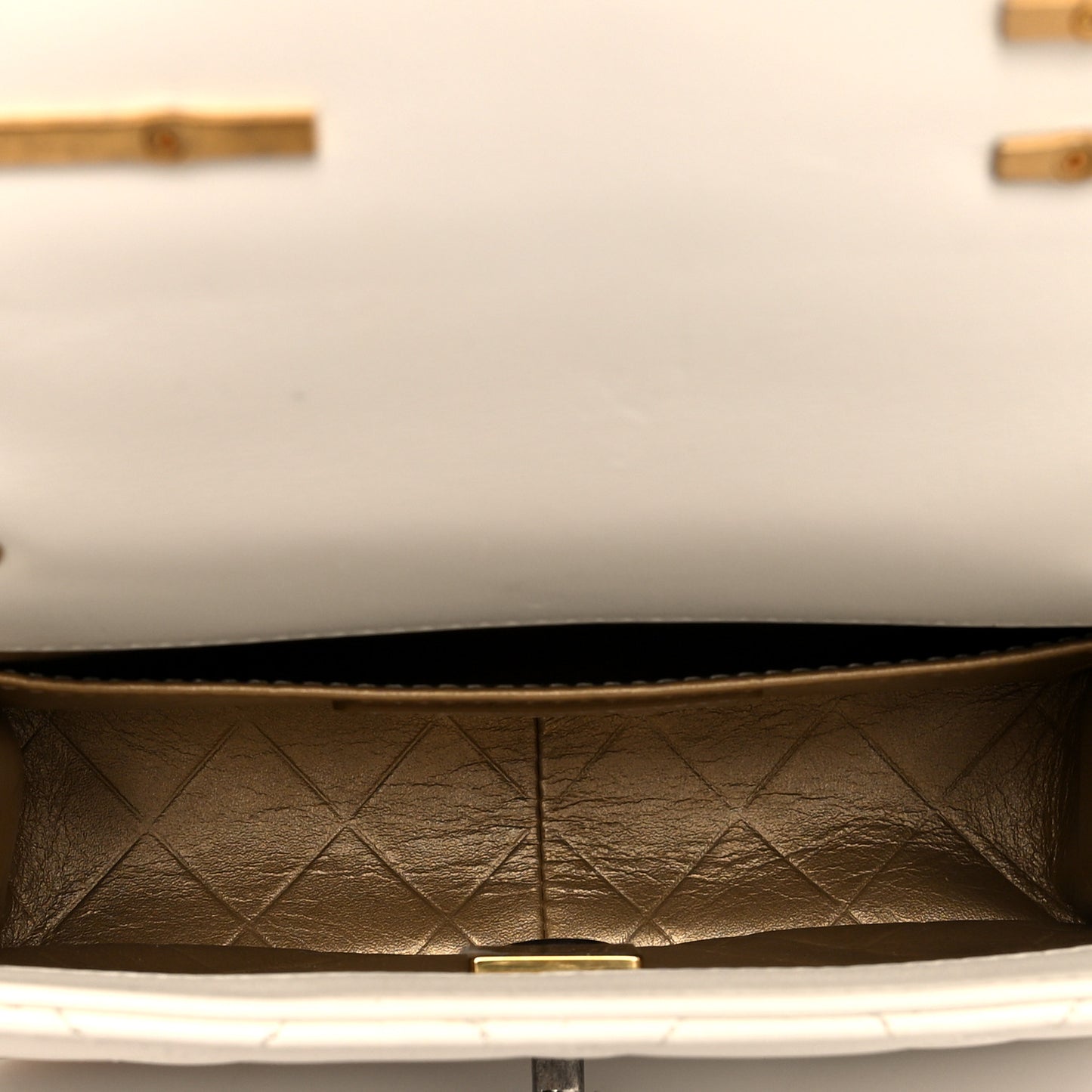 Lambskin Quilted Mini Coco Clips Flap White