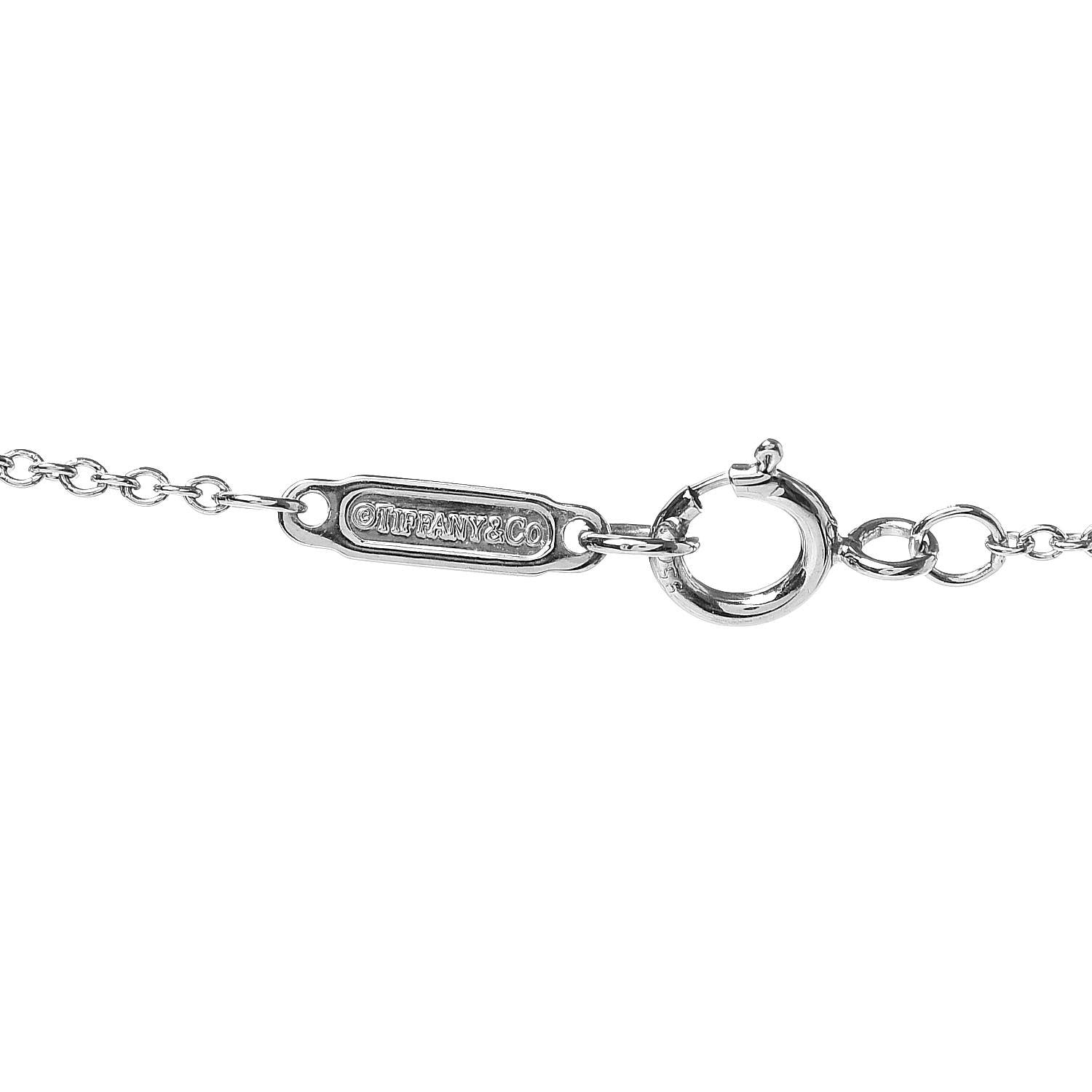 Tiffany Platinum Diamond Bow Pendant Necklace 4 of 5