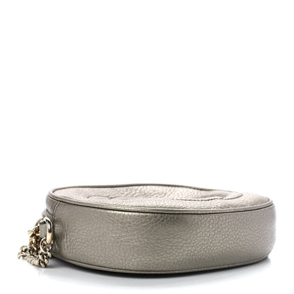 Gucci Metallic Pebbled Calfskin Mini Soho Chain Bag Golden Beige 3 of 11