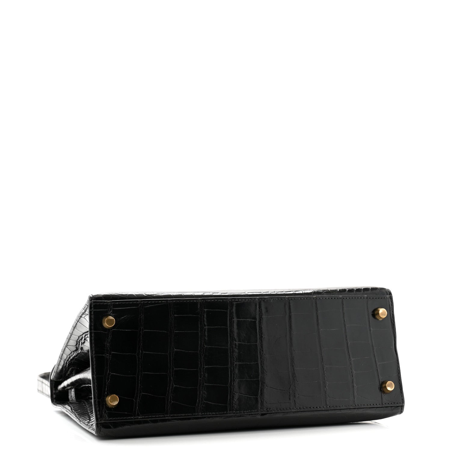 Hermes Shiny Alligator Kelly Sellier 28 Black 4 of 13