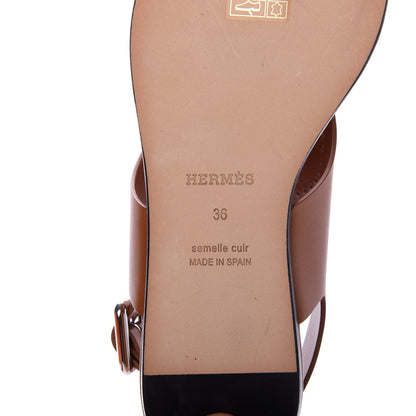 Hermes Calfskin Kola Sandals 36 Havane 7 of 9