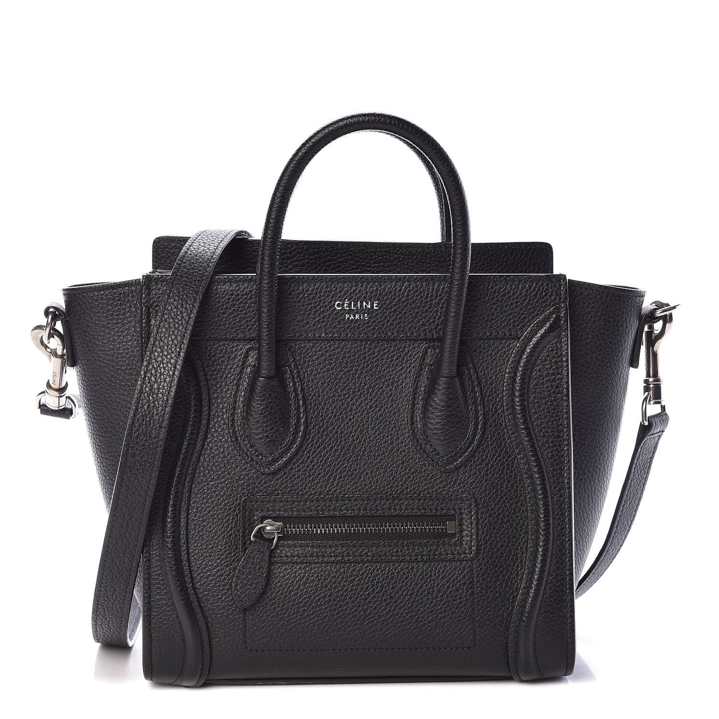 Drummed Calfskin Nano Luggage Black