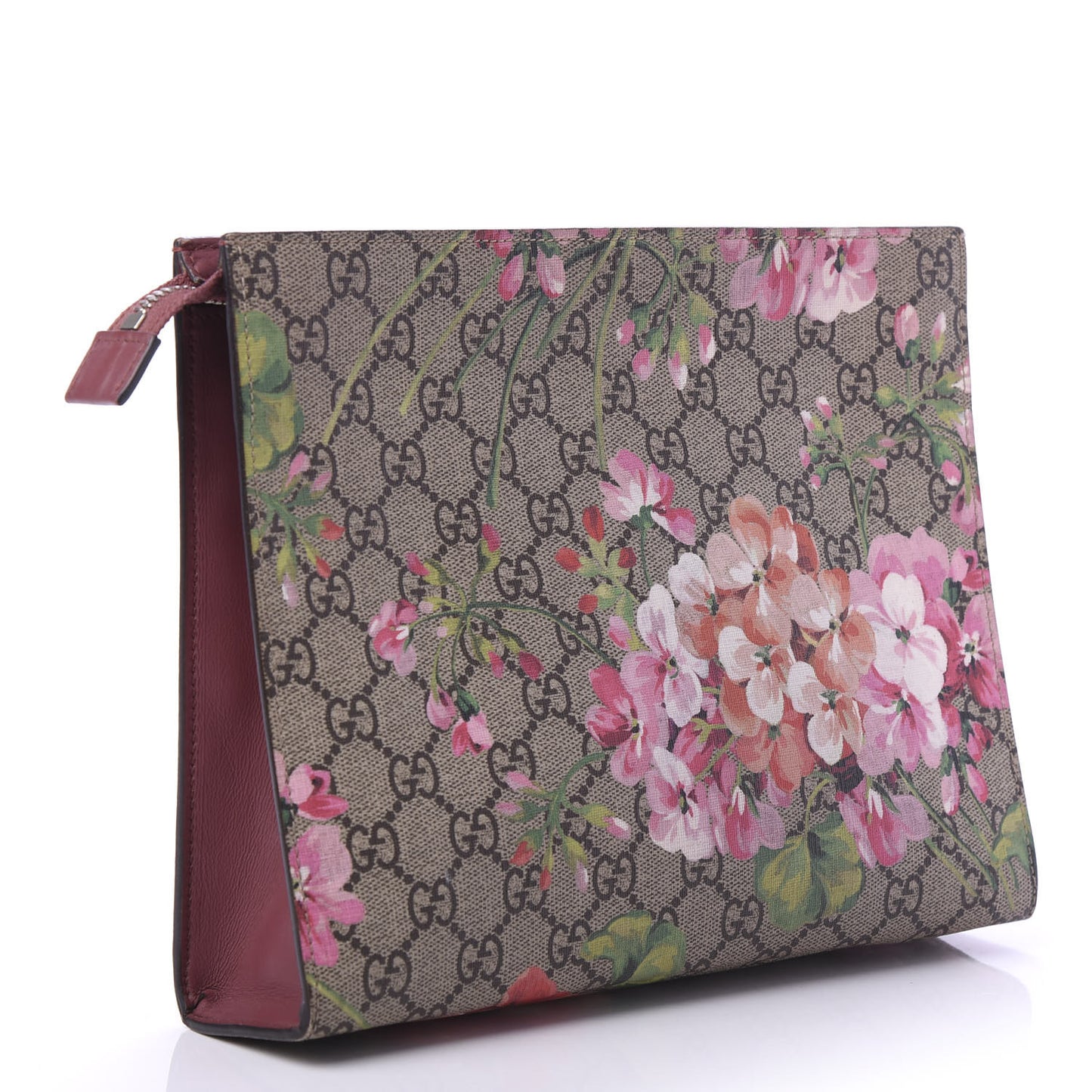 GG Supreme Monogram Blooms Large Cosmetic Case Beige Multicolor Dry Rose