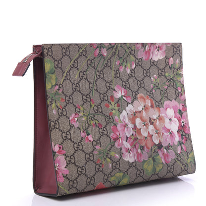 Gucci GG Supreme Monogram Blooms Large Cosmetic Case Beige Multicolor Dry Rose 3 of 10