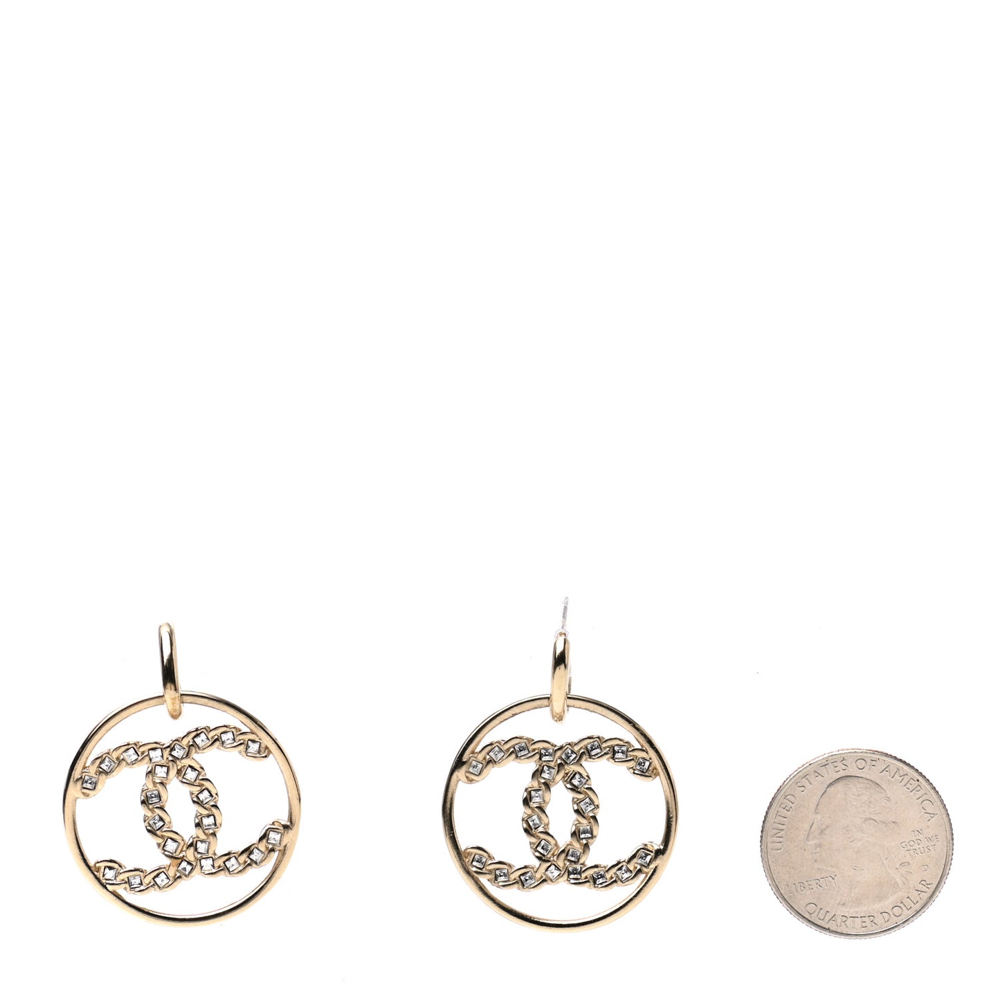 Baguette Crystal High Society CC Drop Earrings Gold