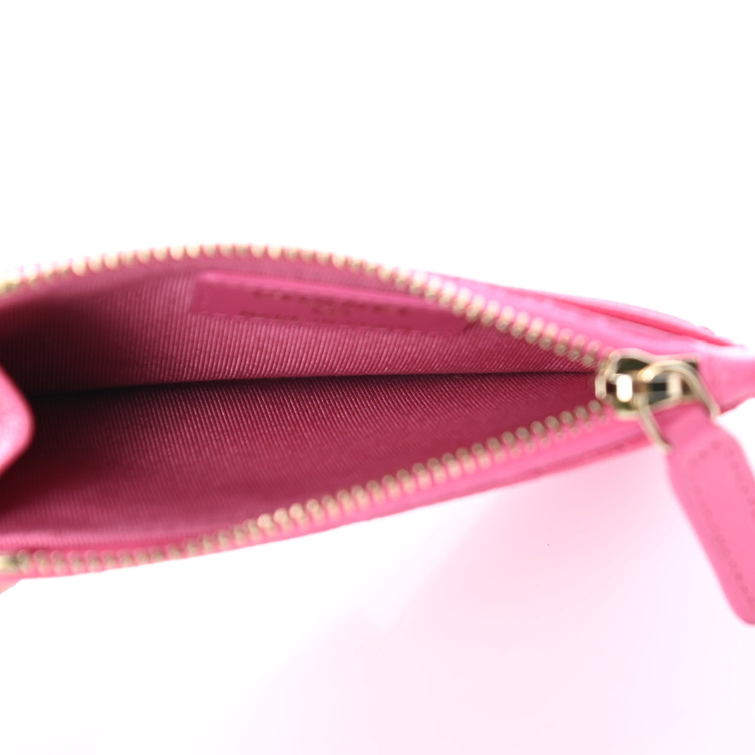 Chanel Caviar Quilted CC Zip Card Holder Pink 4 of 6