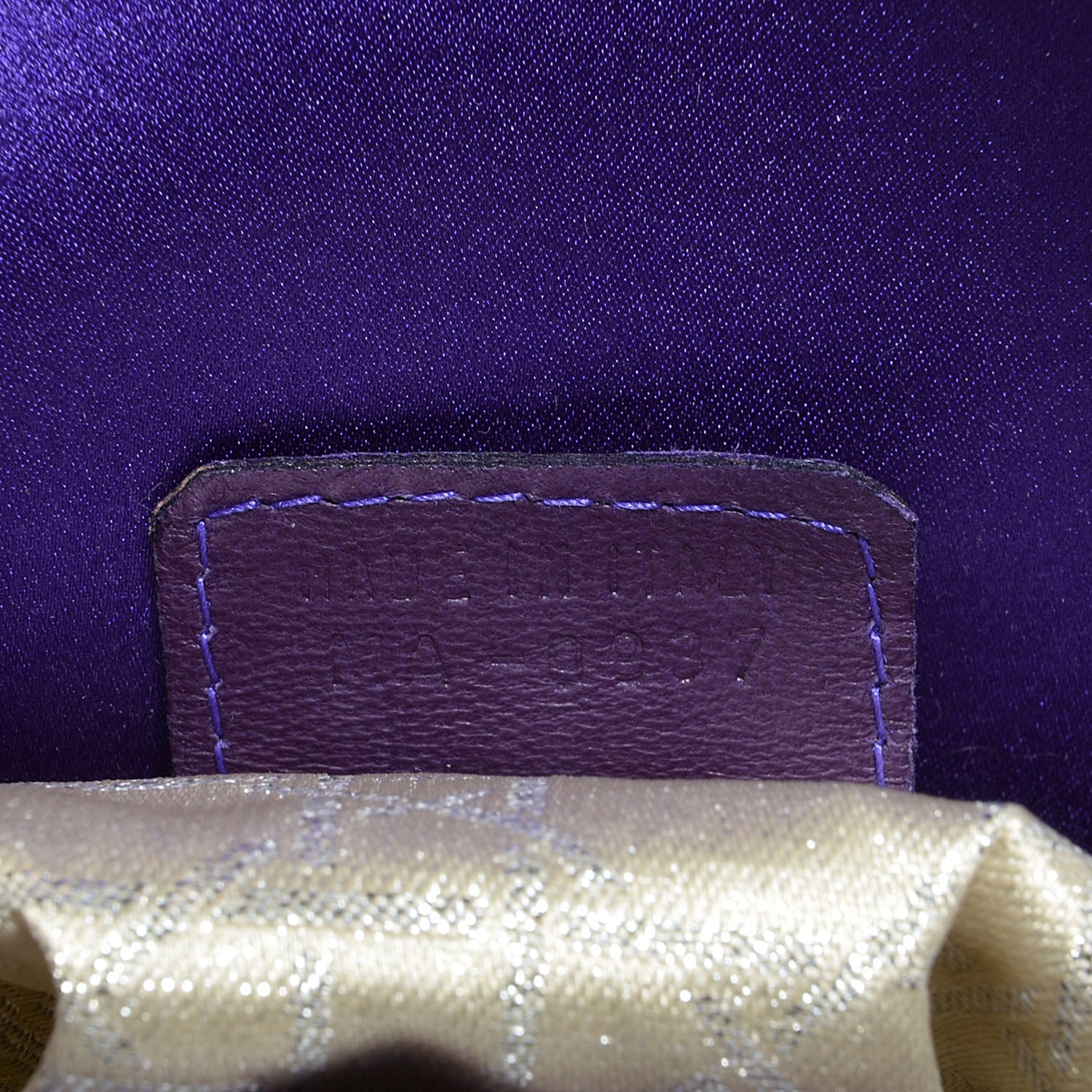 Christian Dior Satin Swarovski Crystal Cannage Mini Lady Dior Purple 5 of 10