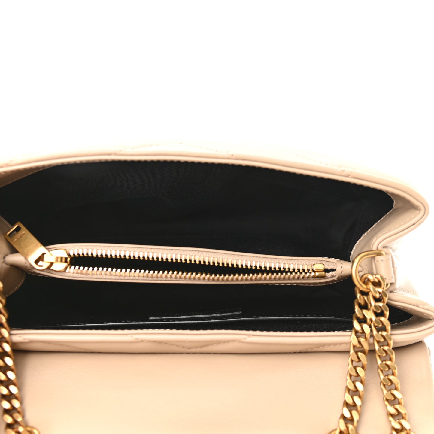 Calfskin Y Quilted Monogram Small Loulou Chain Satchel Dark Beige