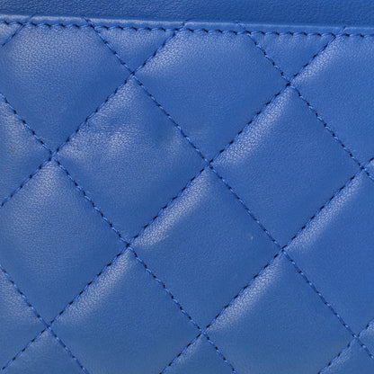 Chanel Lambskin Quilted Boy Wallet On Chain WOC Blue 15 of 15