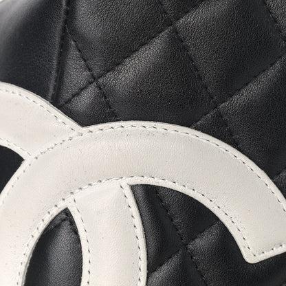Chanel Calfskin Quilted Large Cambon Bowler Black White 13 of 13