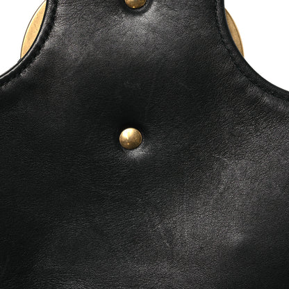 Gucci Calfskin Matelasse Studded Medium GG Marmont Shoulder Bag Black 14 of 17