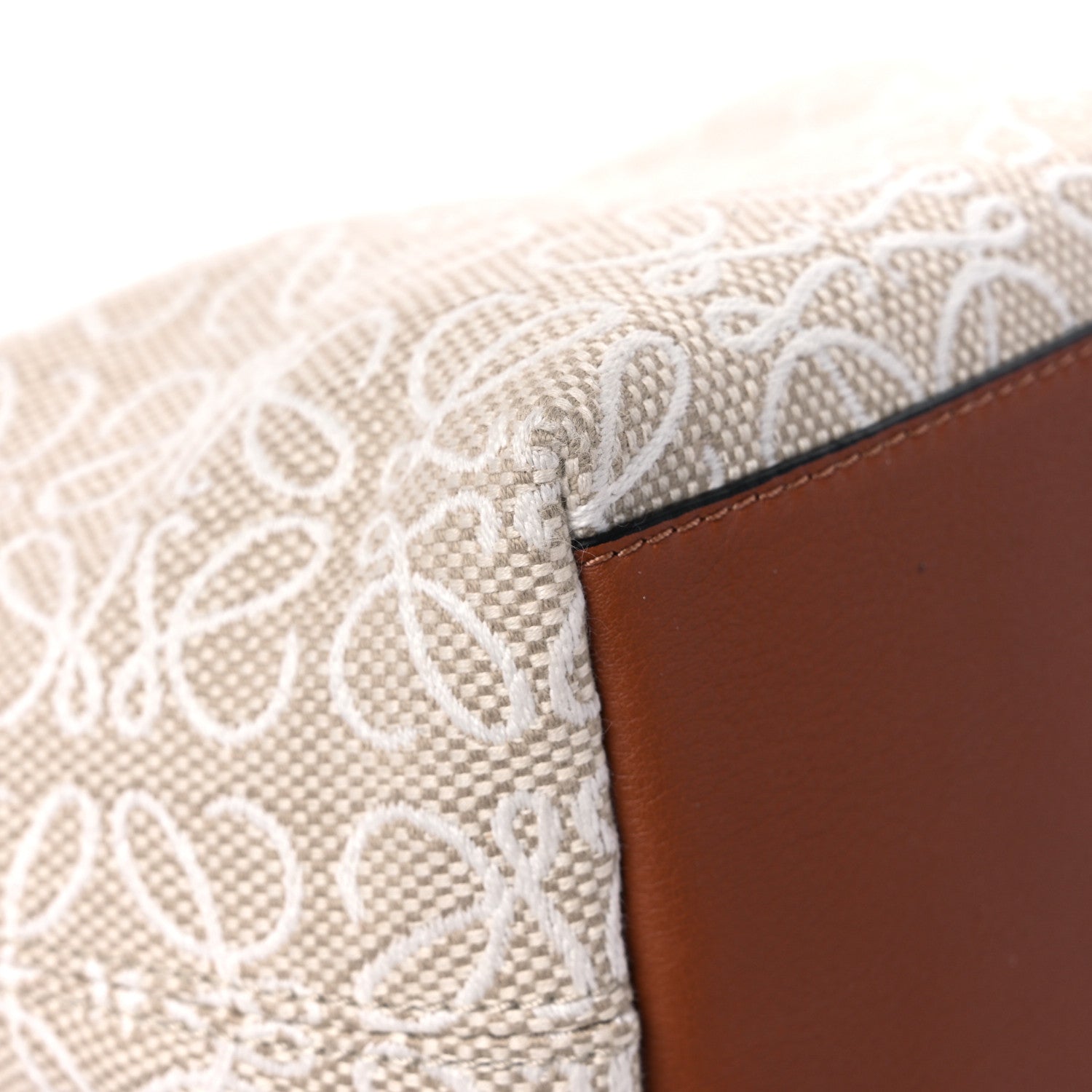 Loewe Jacquard Anagram Calfskin Small Cubi Bag Ecru Tan 10 of 13