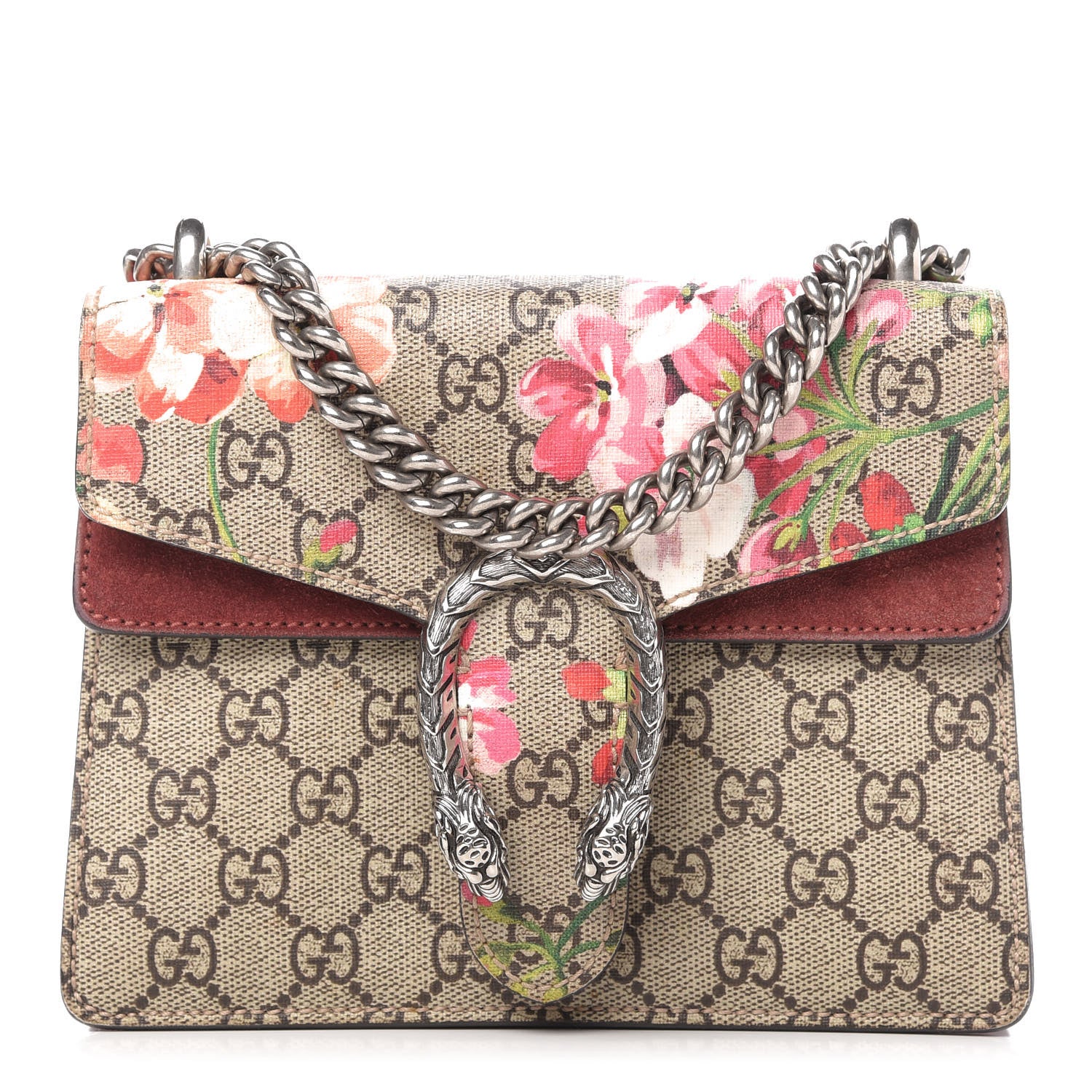Gucci GG Supreme Monogram Blooms Mini Dionysus Shoulder Bag Beige Multicolor Dry Rose 1 of 12