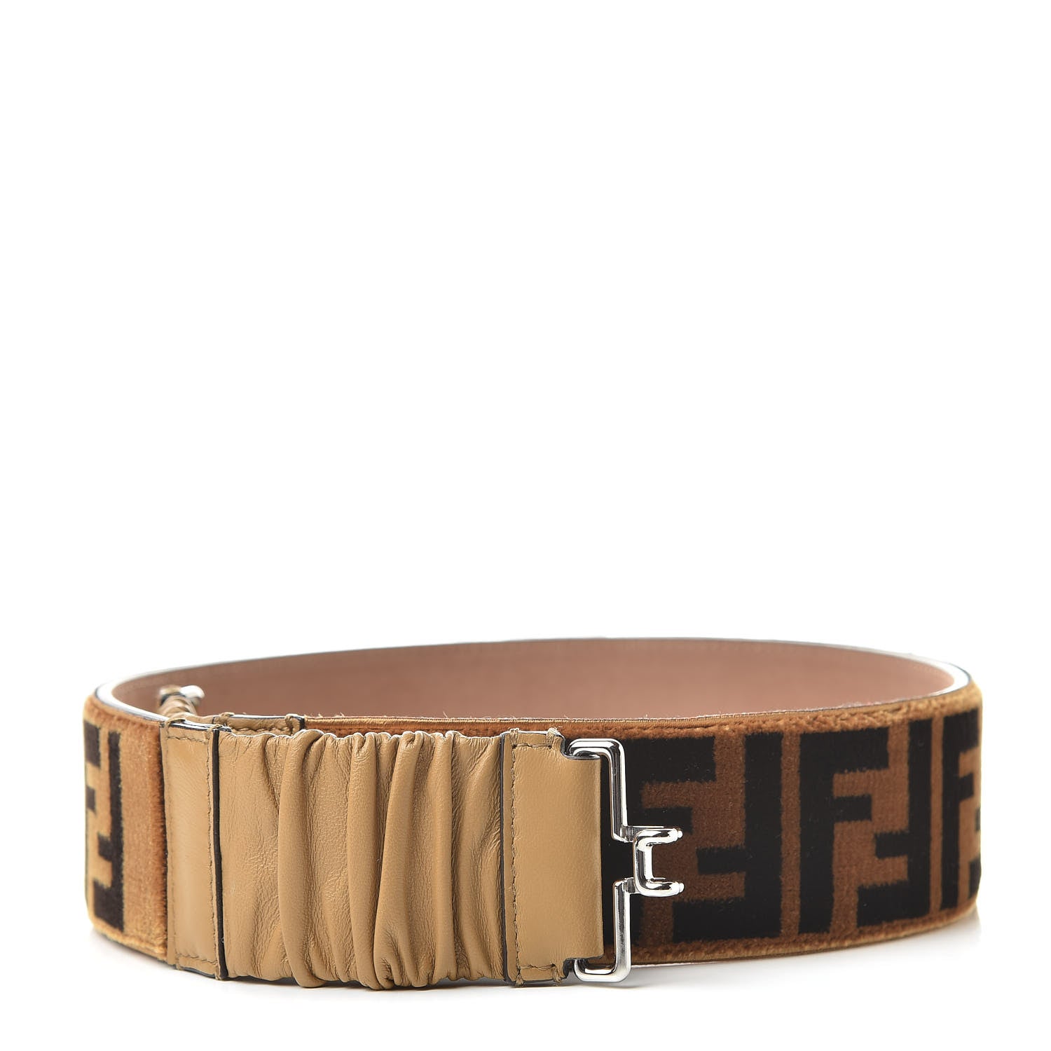 Fendi Velvet FF Belt 75 30 Tobacco 1 of 5