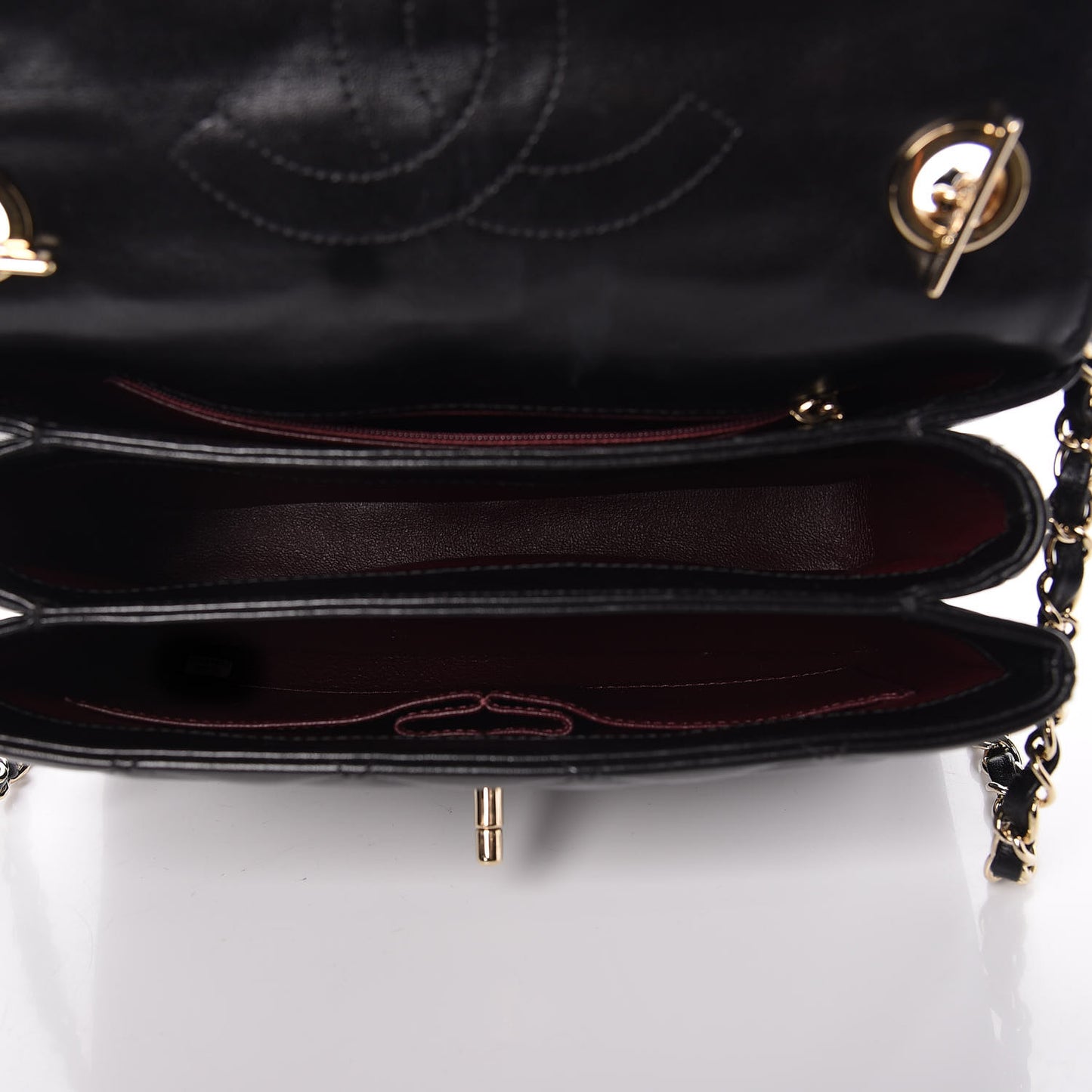 Lambskin Quilted Small Trendy CC Dual Handle Flap Bag Black