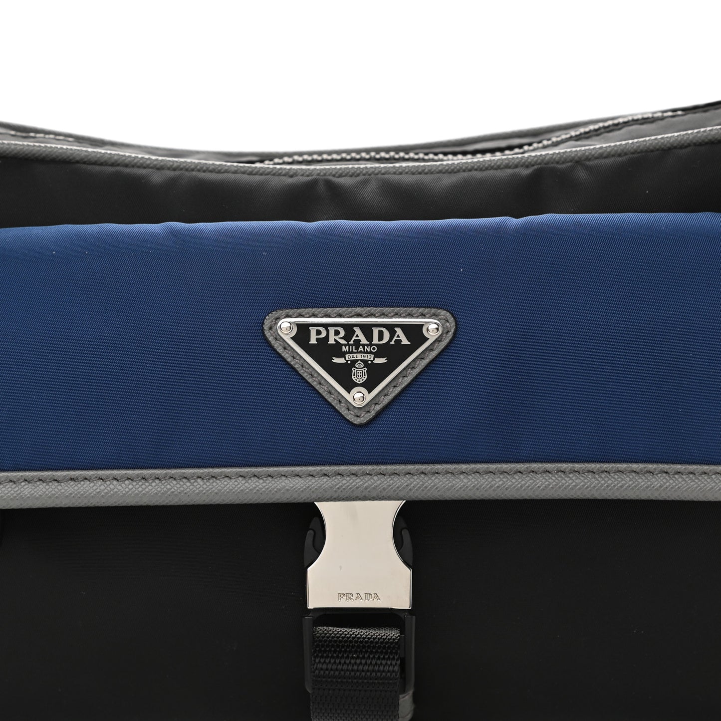 Tessuto Nylon Saffiano Messenger Bag Black Royal Marmo