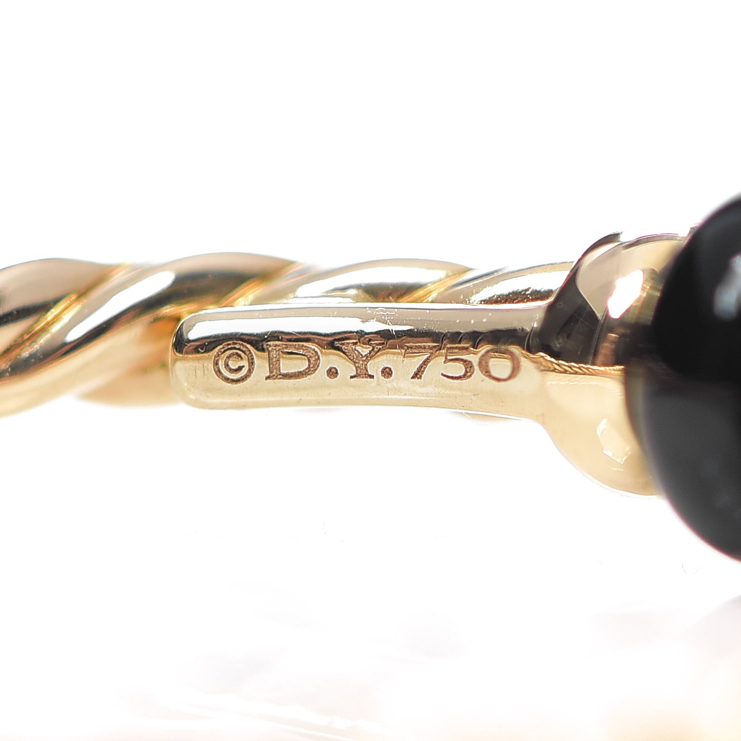 David Yurman 18K Yellow Gold Black Onyx Rio Rondelle Ring 52 6 4 of 4