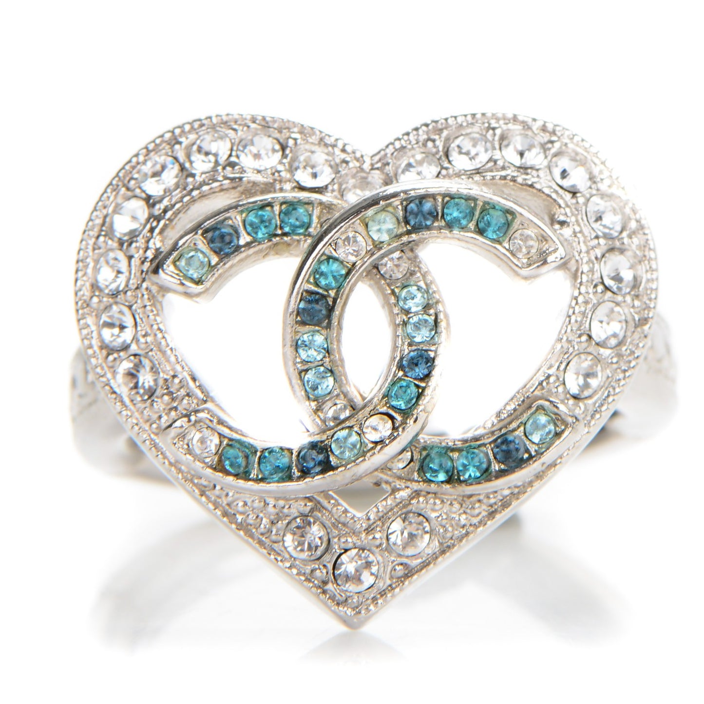 Crystal CC Ring 7 Silver Blue