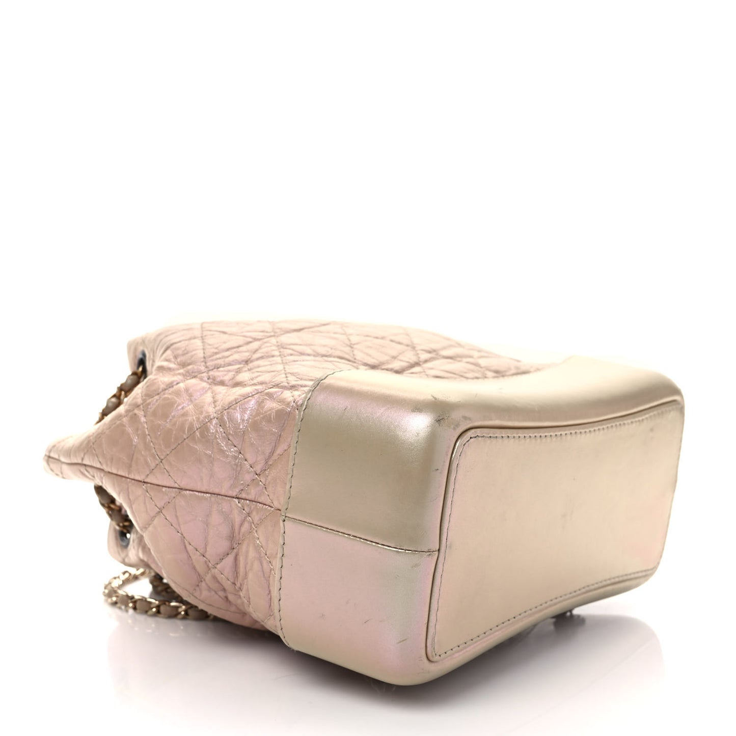 Iridescent Lambskin Calfskin Small Quilted Gabrielle Backpack Light Pink