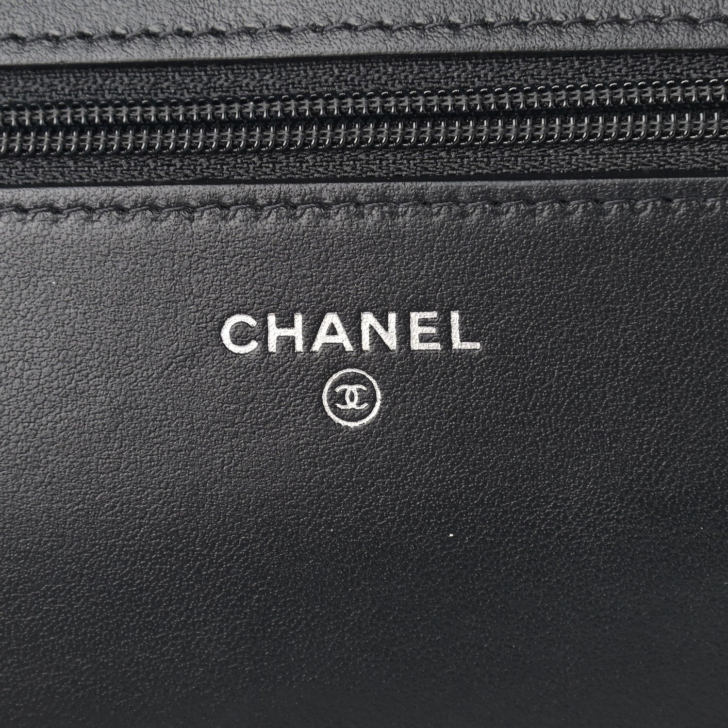 Chanel Lambskin Camellia Embossed Wallet on Chain WOC Black 6 of 11