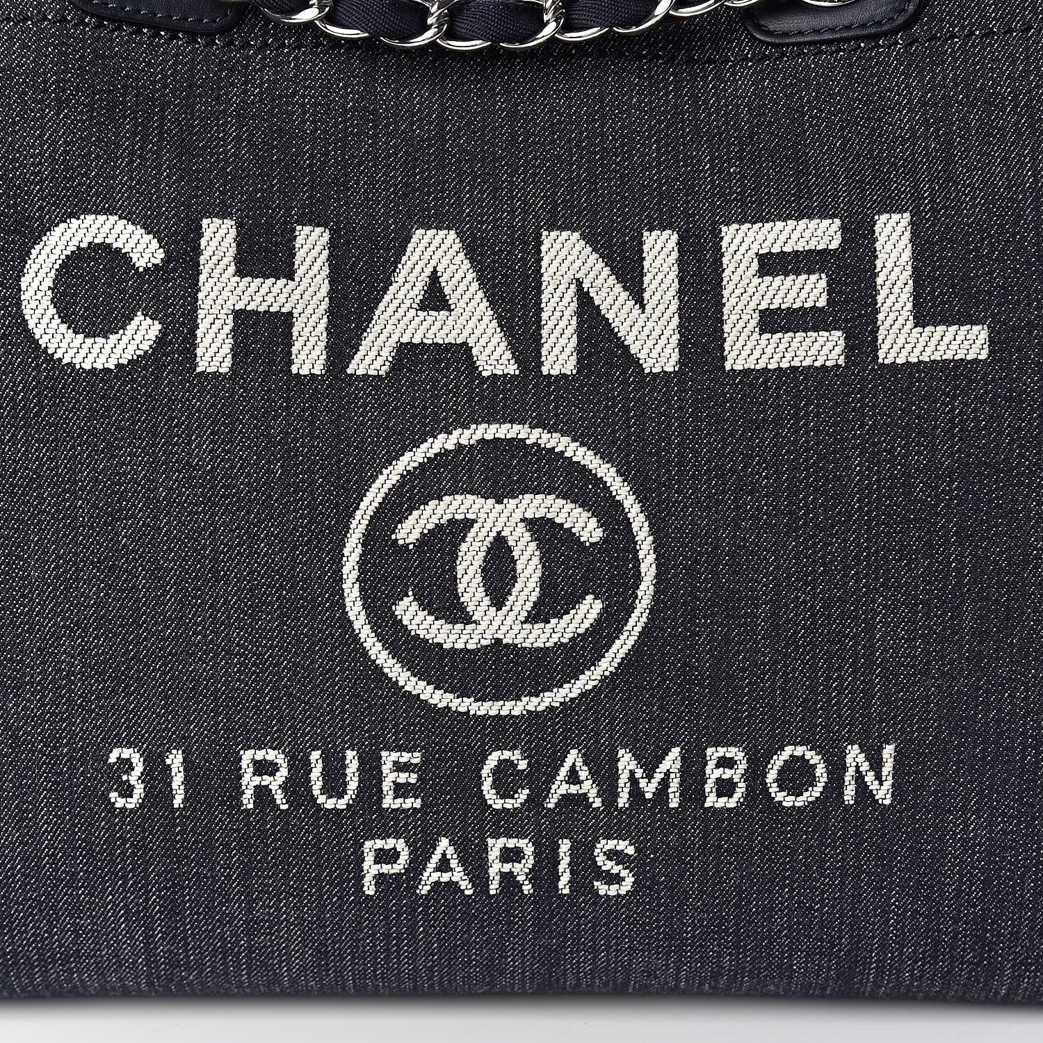 Chanel Denim Large Deauville Tote Dark Blue 8 of 11