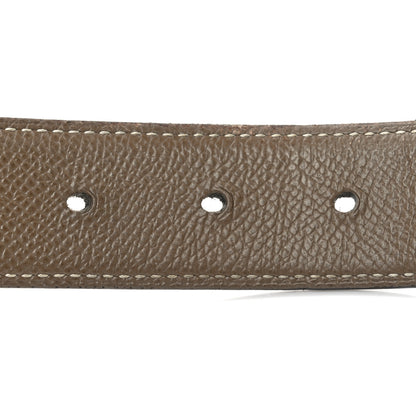 Hermes Epsom Swift 32mm Striee H Belt   90 36 Etoupe Black 3 of 6