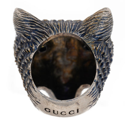 Gucci Crystal Fox Ring 6 Aged Silver 4 of 6