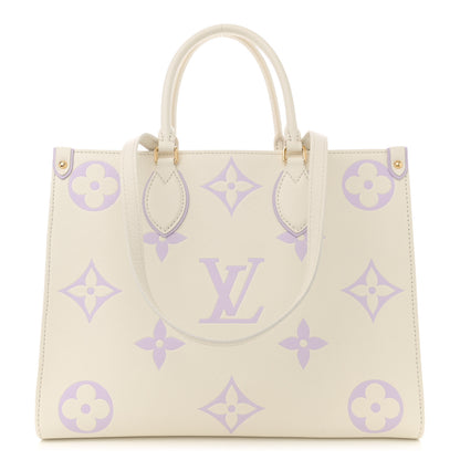 Louis Vuitton Empreinte Monogram Giant Onthego MM Latte Bubble Tea 1 of 9