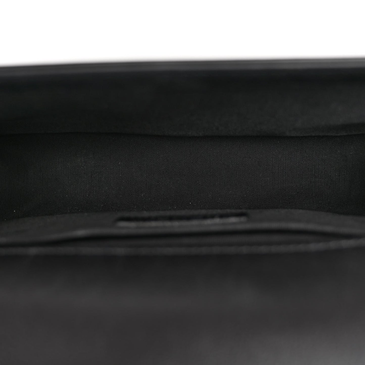Patent Calfskin Quilted Medium Plexiglass Boy Flap Black