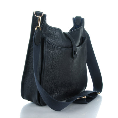 Hermes Taurillon Clemence Evelyne GM Bleu Abysse 3 of 7