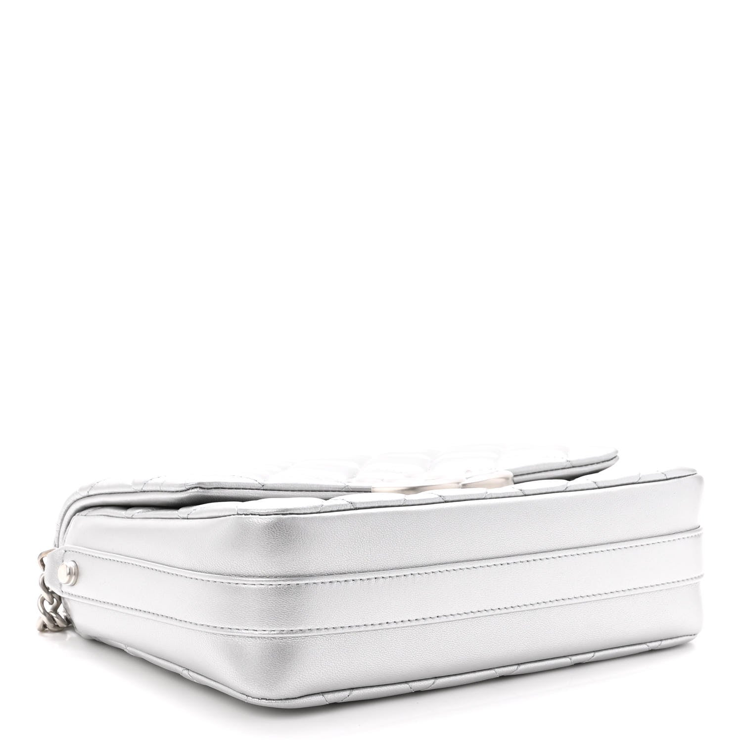 Chanel Metallic Lambskin Quilted Mini Maxi CC Flap Argent 3 of 10