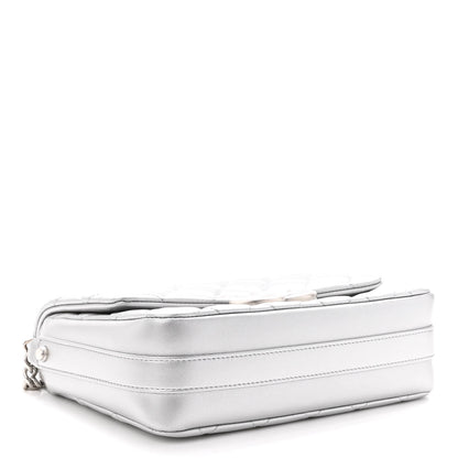 Chanel Metallic Lambskin Quilted Mini Maxi CC Flap Argent 3 of 10