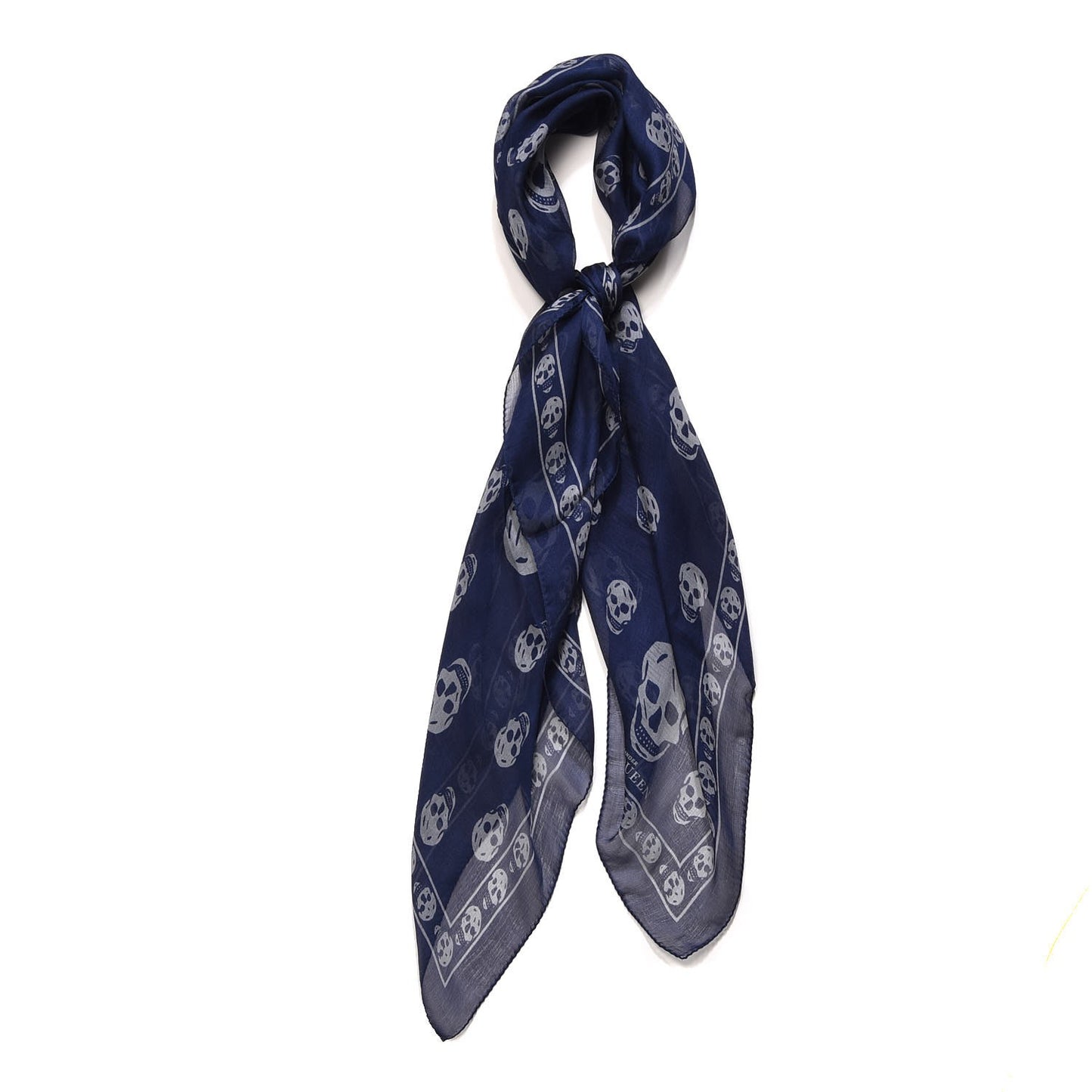 Modal Silk Skull Scarf Navy