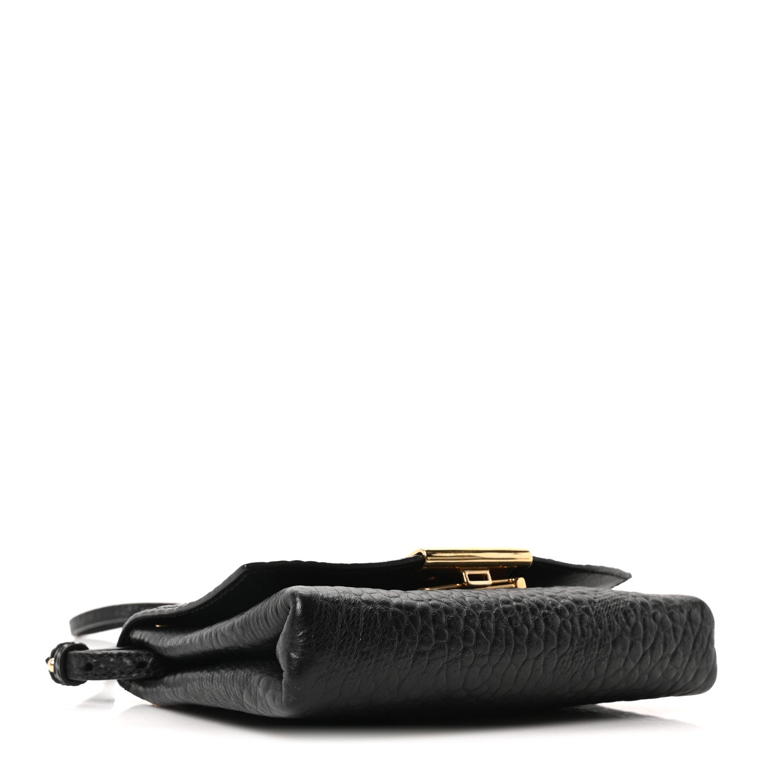Burberry Signature Grain Calfskin Check Embossed Langley Crossbody Black 4 of 9