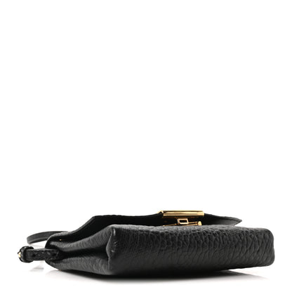 Burberry Signature Grain Calfskin Check Embossed Langley Crossbody Black 4 of 9