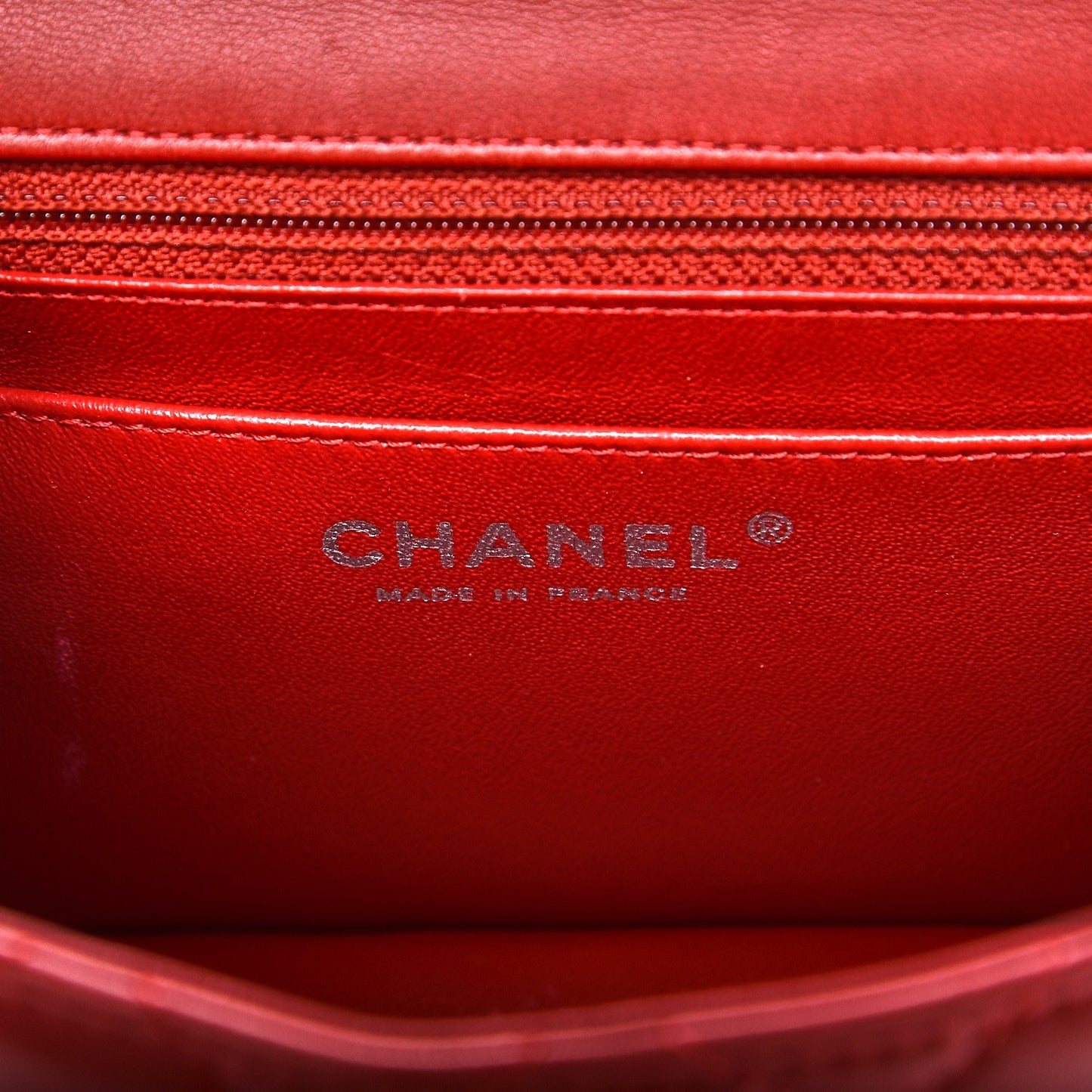 Lambskin Quilted Mini Square Flap Red