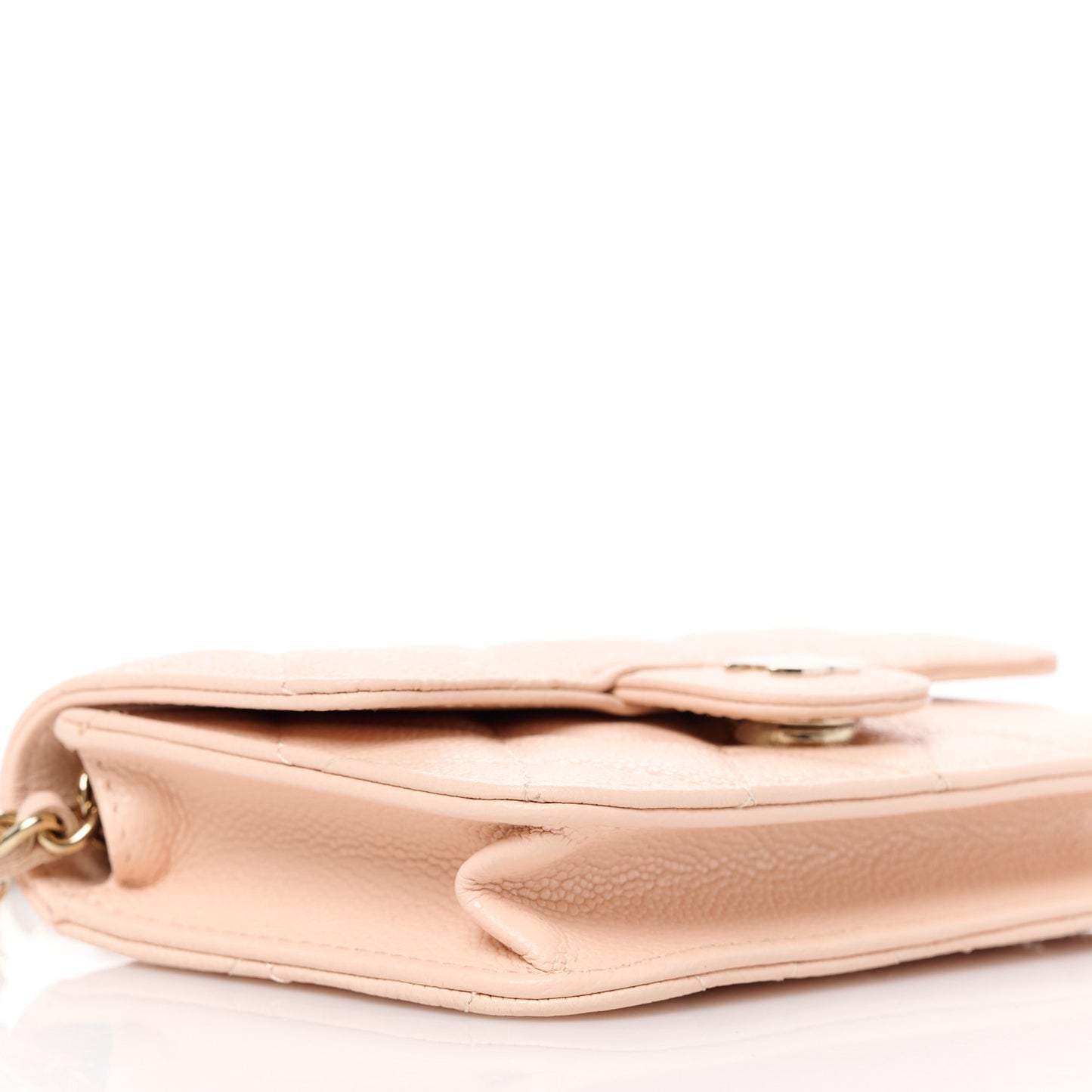 Caviar Quilted Mini Chain Bag Beige