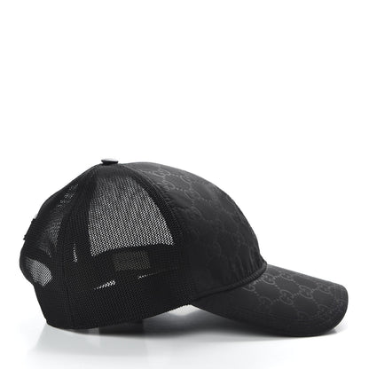 Gucci Nylon Monogram Baseball Hat XL Black 5 of 8