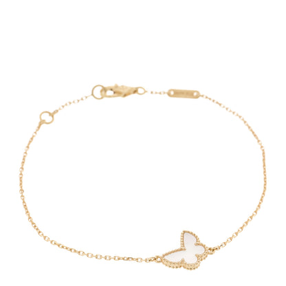 Van Cleef & Arpels 18K Yellow Gold Mother of Pearl Sweet Alhambra Butterfly Bracelet 1 of 5