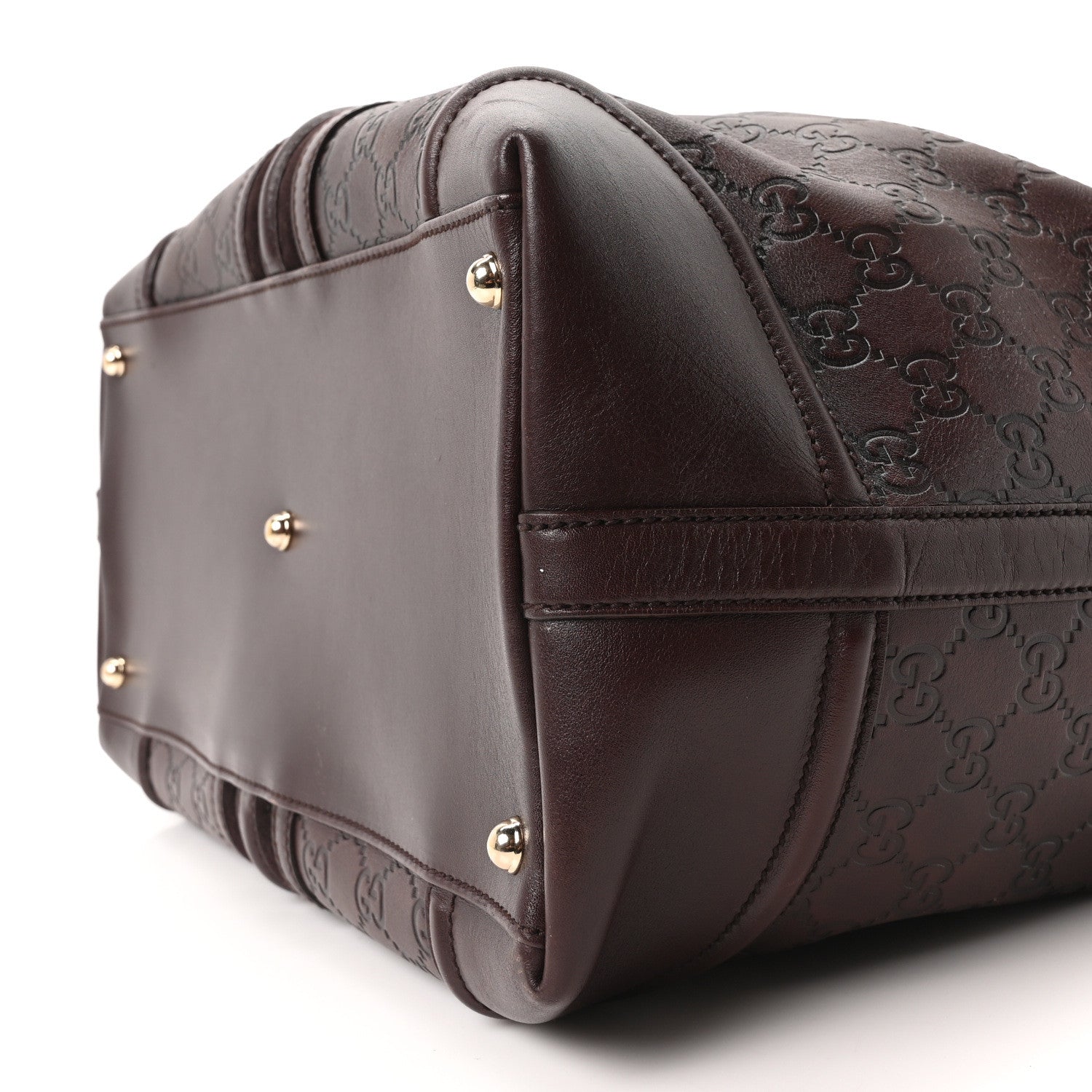 Gucci Guccissima Large Treasure Boston Dark Brown 10 of 10