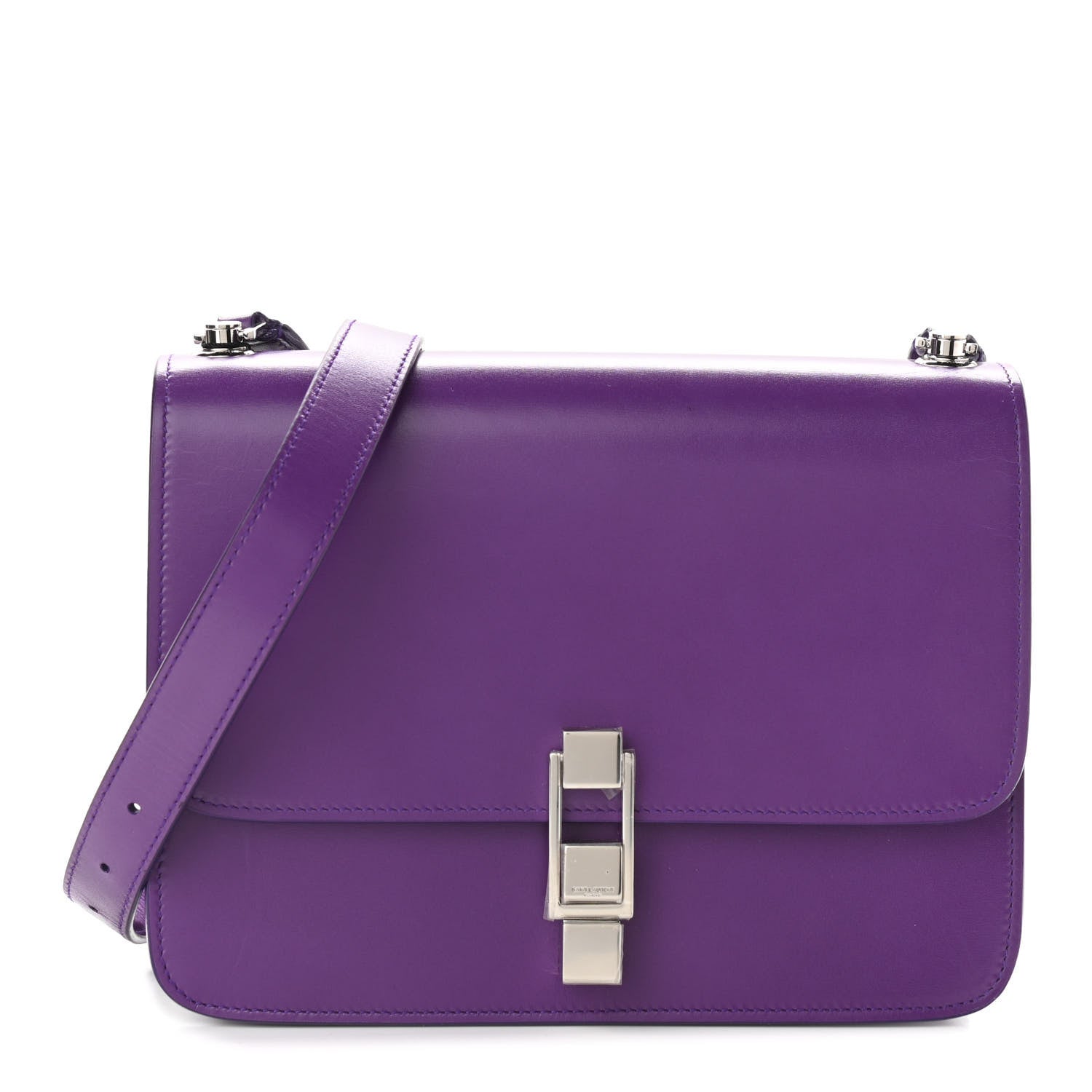 Saint Laurent Smooth Calfskin Carre Satchel Purple 1 of 11